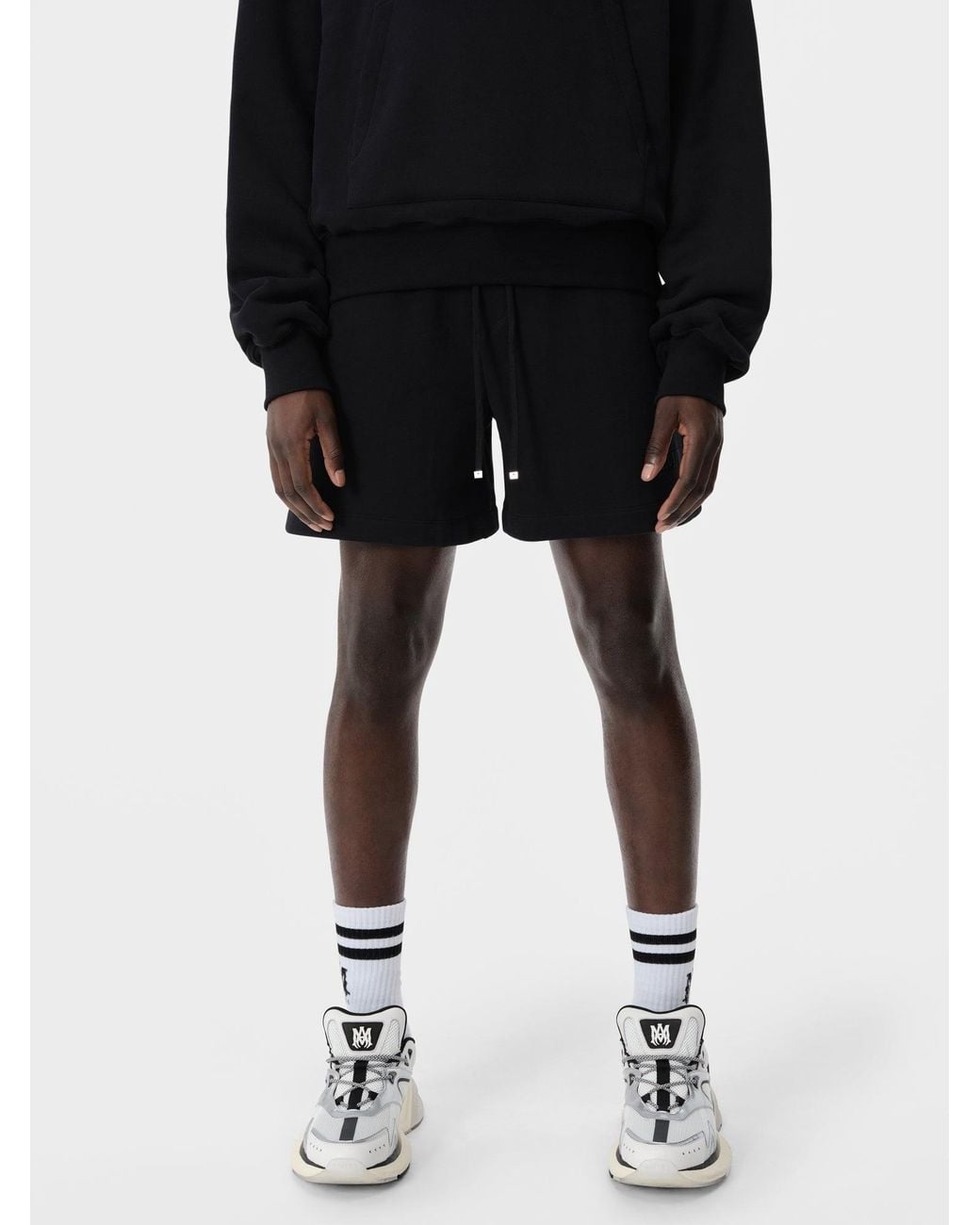 Amiri Black Logo Embroidered Shorts for men