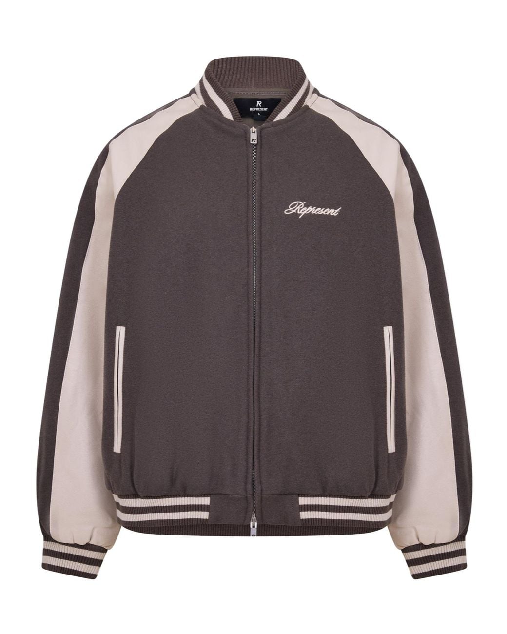 Represent Gray Patchwork Sleeve Coat for men