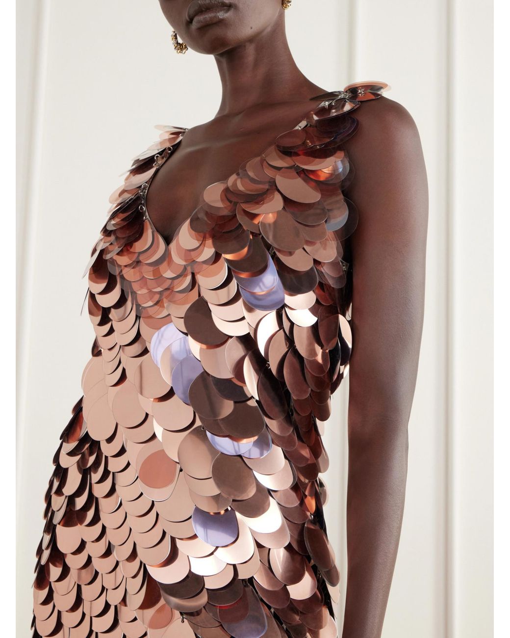 Rabanne Multicolor Sequin-Paneled Mini Dress