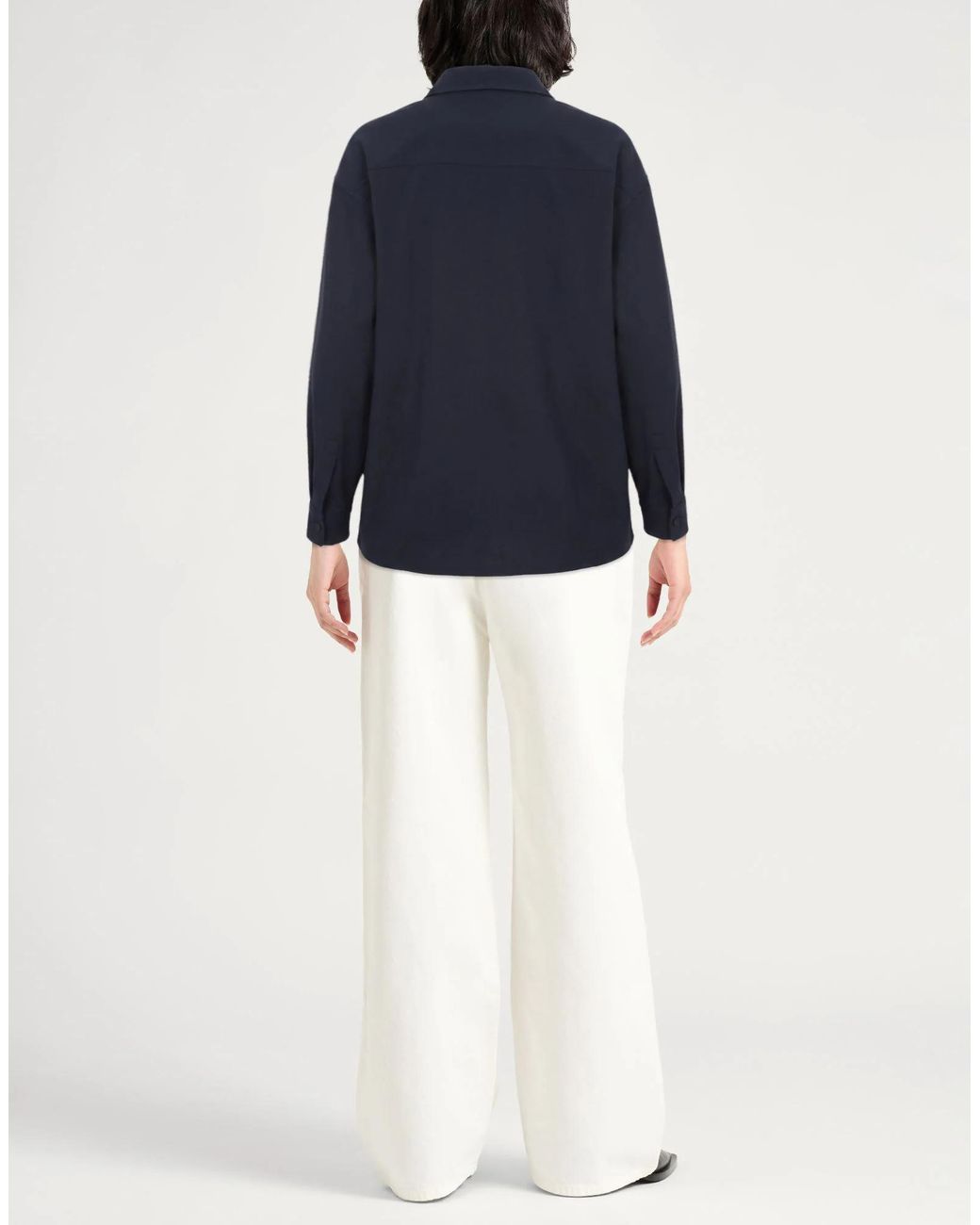 Weekend by Maxmara Blue Solid-Colored Twill Shirt
