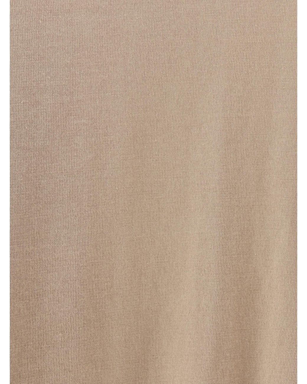 Brunello Cucinelli Natural Short-Sleeved Fine-Knitted Polo Shirt for men