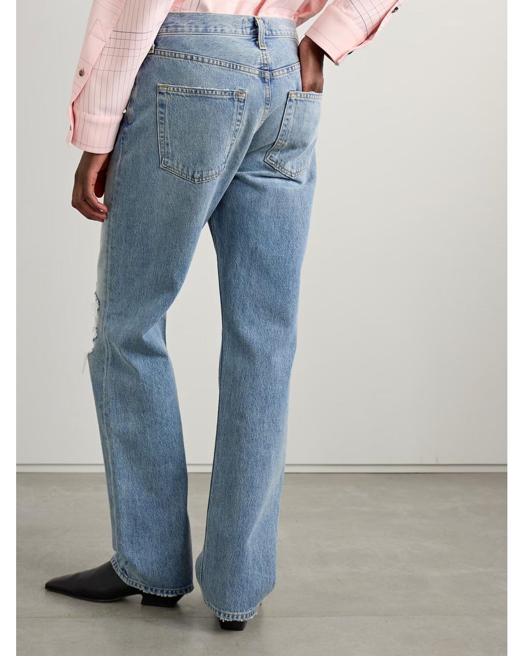 Agolde Blue High Waist Straight Jeans