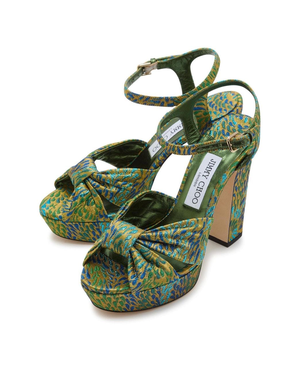 Jimmy Choo Green Heeled Platform Sandals