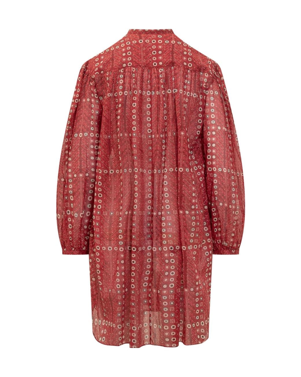 Isabel Marant Red Isabel Marant Étoile Melinda-Ge Long-Sleeved Midi Dress