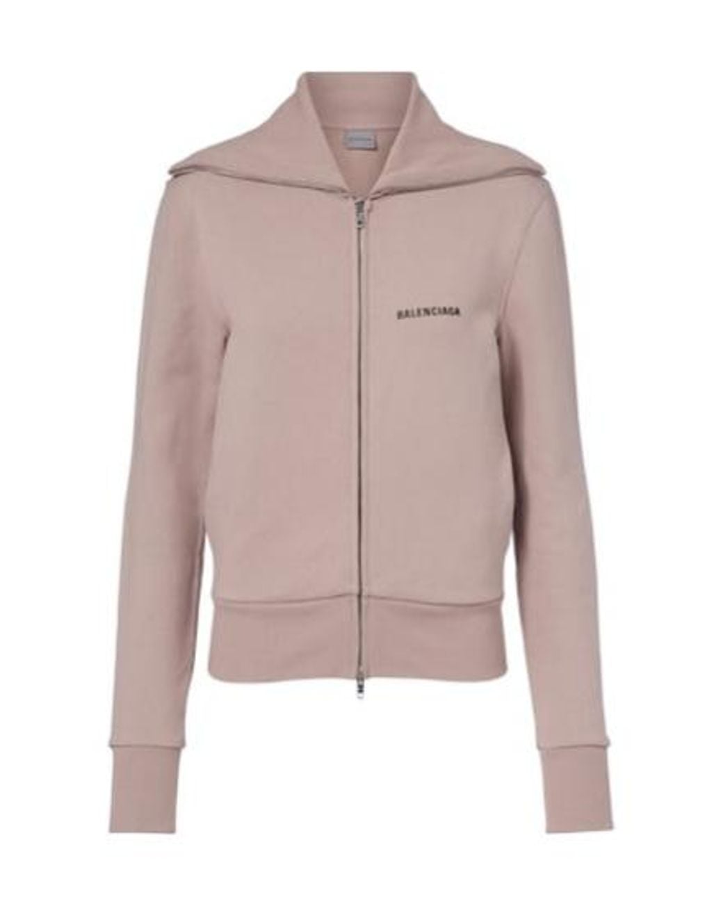 Balenciaga Pink Logo Cotton Zip-Up Sweatshirt