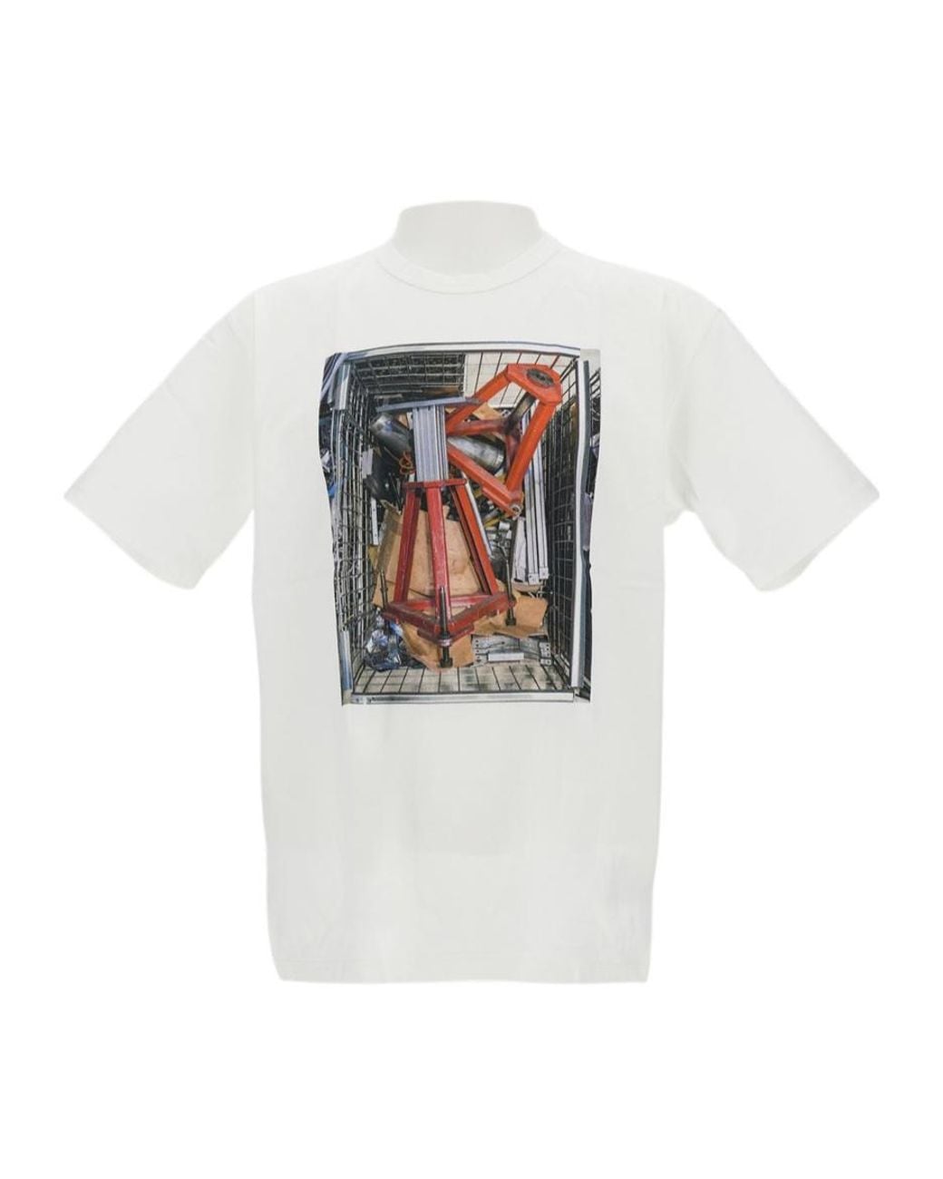 Junya Watanabe White Photographic-Printed Crewneck T-Shirt for men