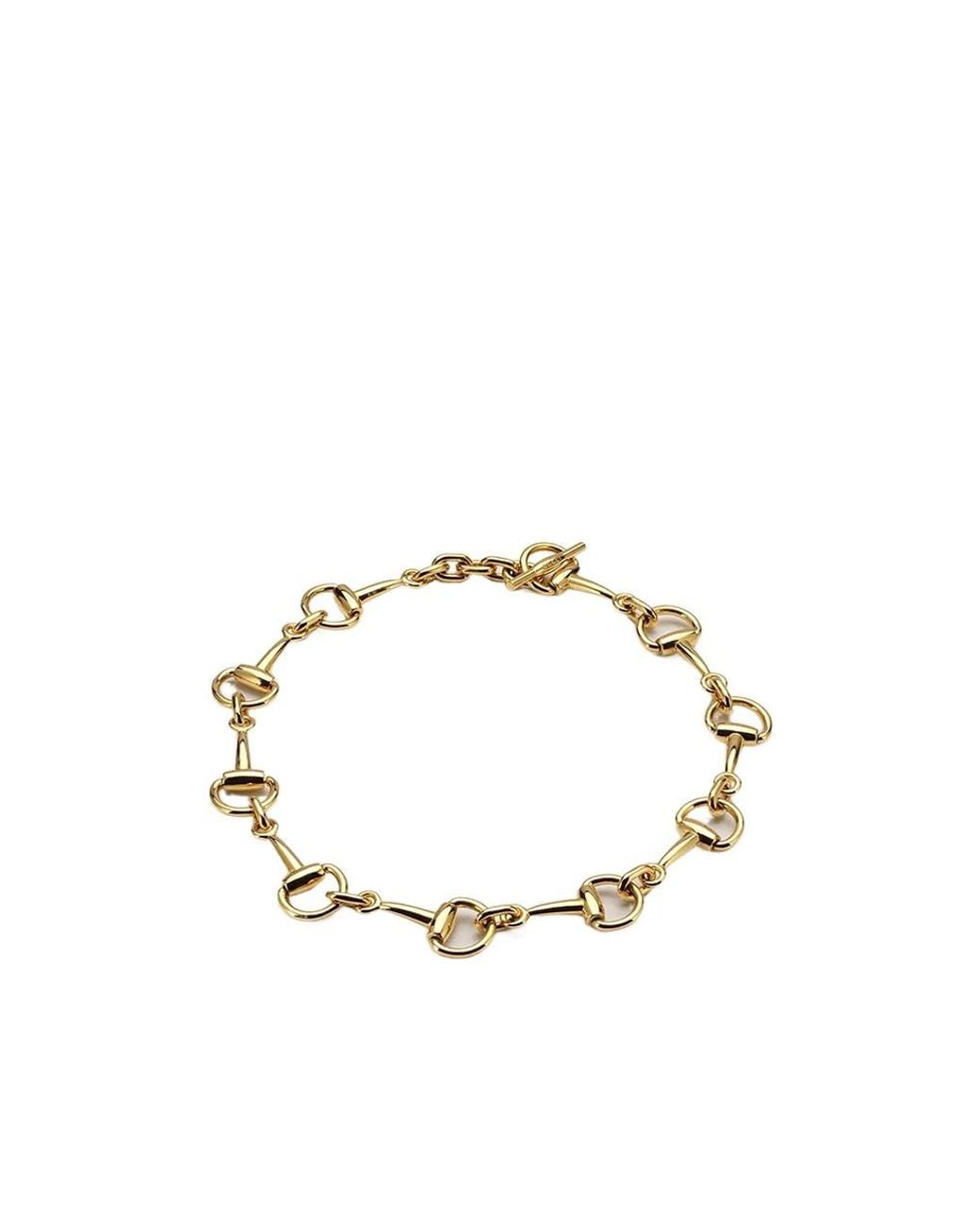 Gucci Metallic Horsebit Motif Necklace