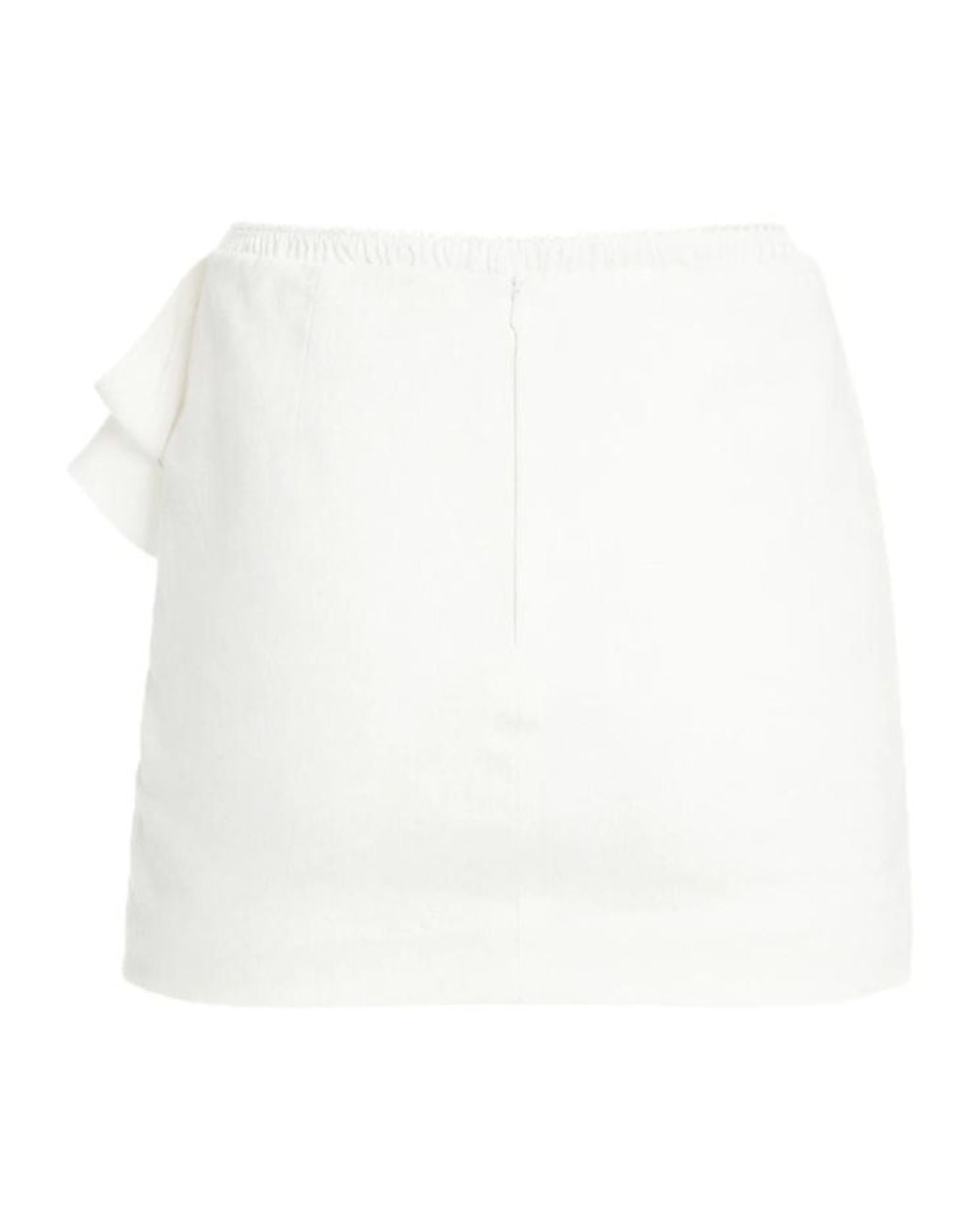 ShuShu/Tong White Ruffled Mini Skirt