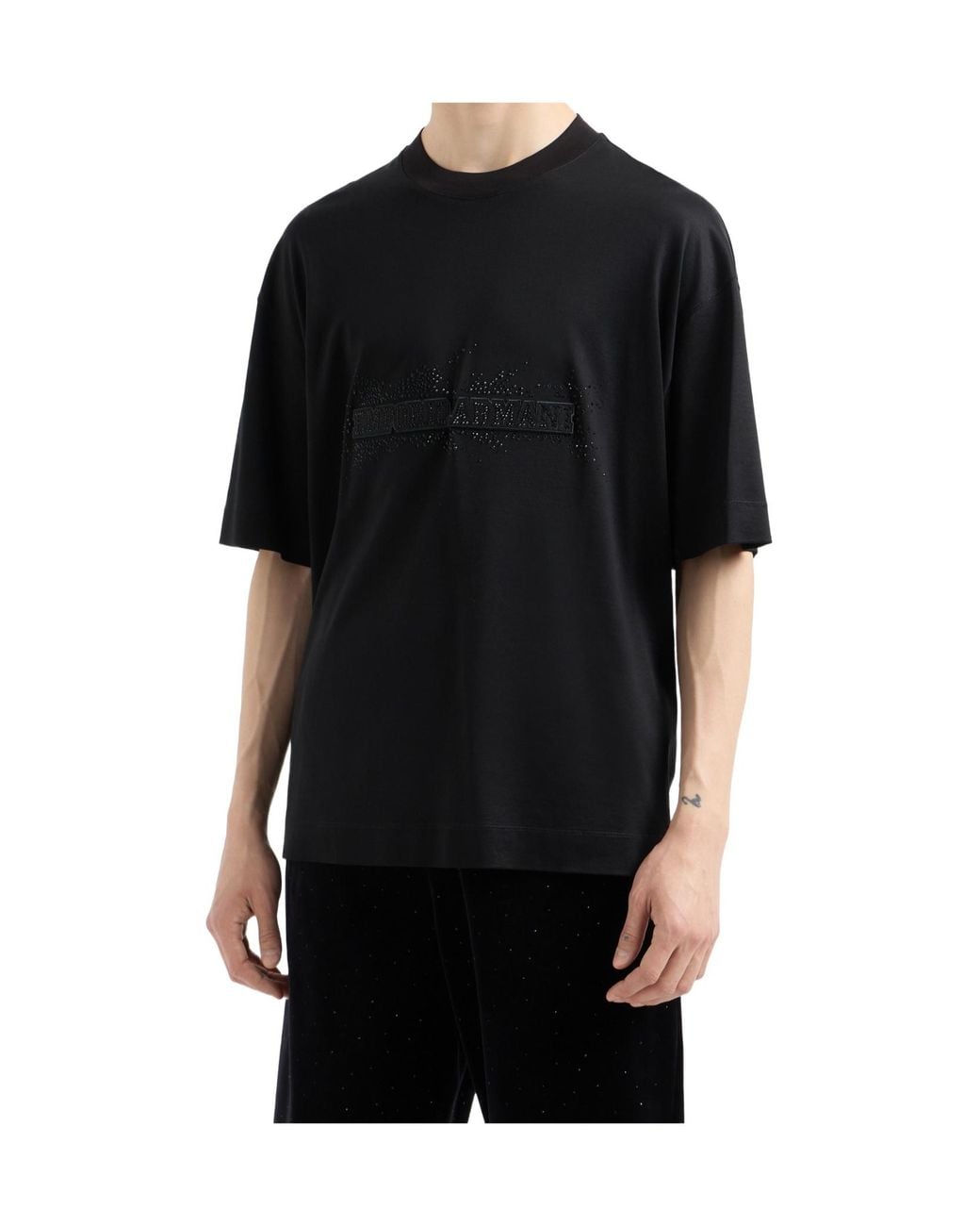 Emporio Armani Black T-Shirts And Polos for men