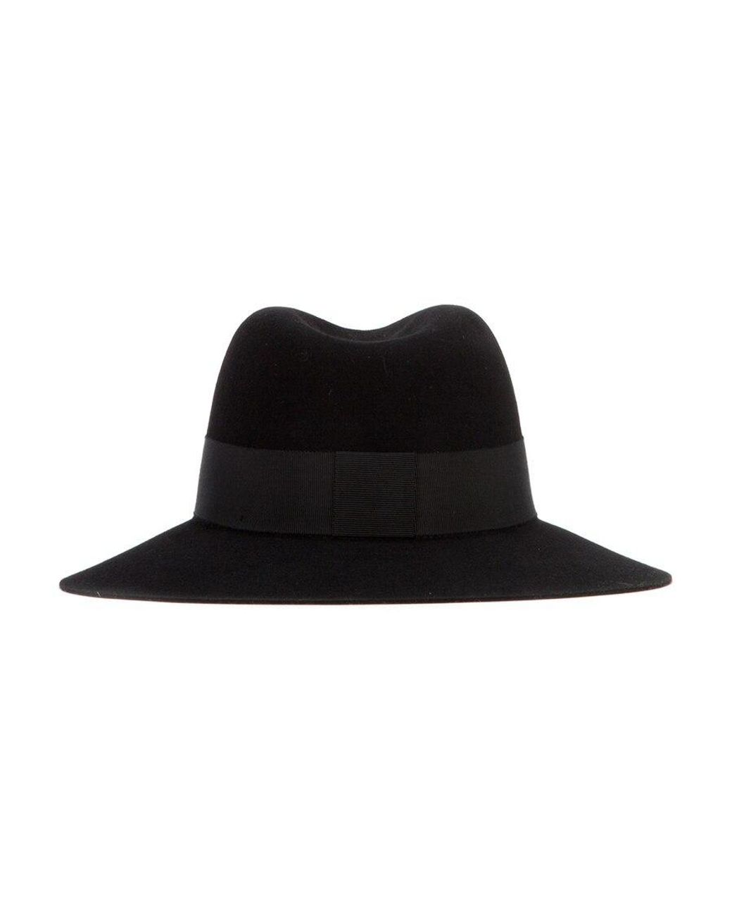 Maison Michel Black Henrietta Fedora Hat