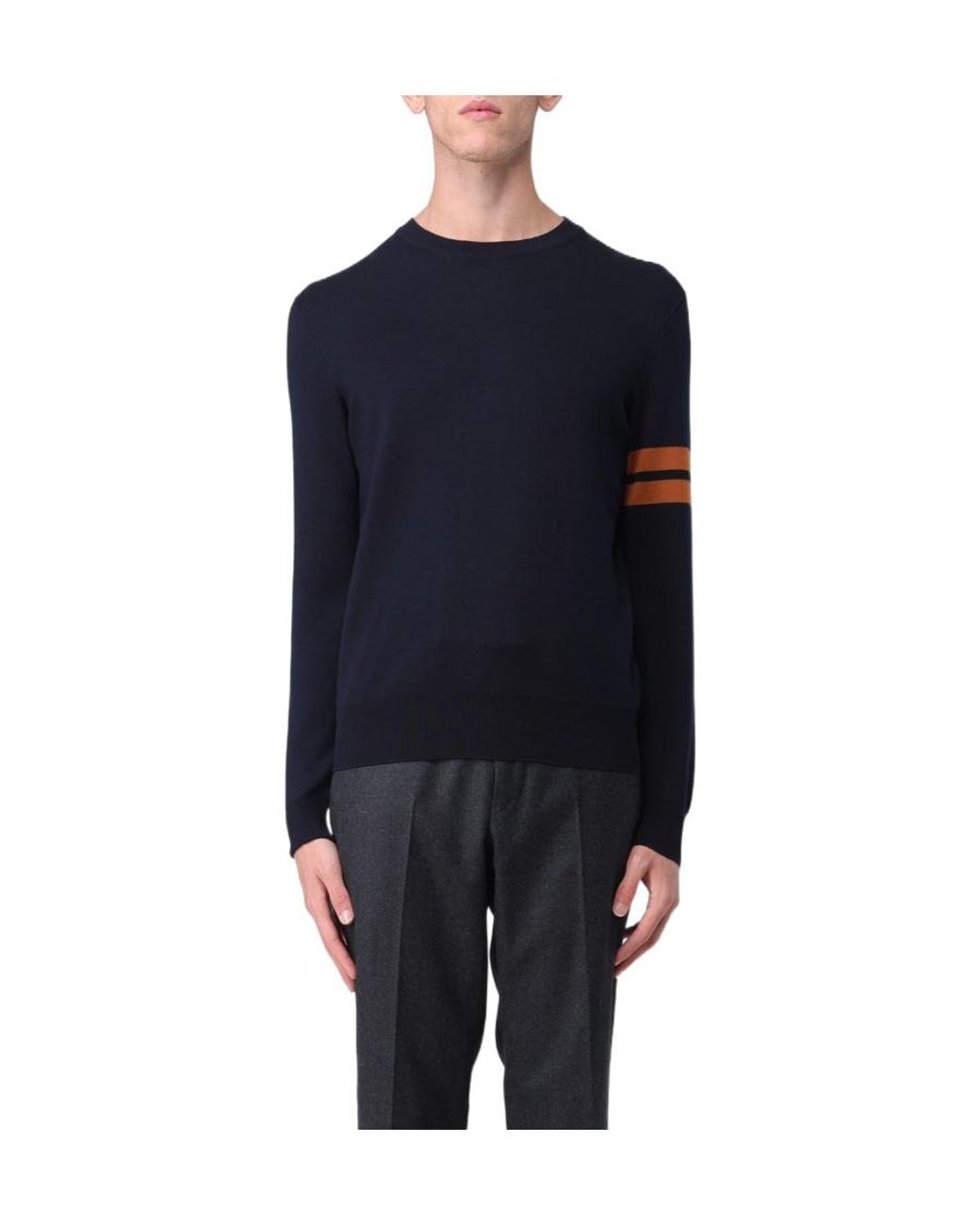 Zegna Blue Striped Long-Sleeved Sweater for men