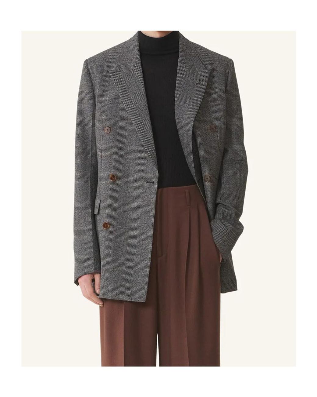 Lanvin Gray Prince Of Wales Wool Jacket for men