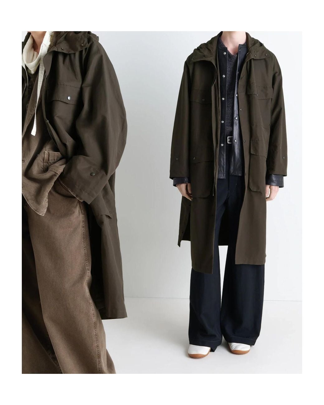 Lemaire Black Pocket-Detail Hooded Raincoat for men