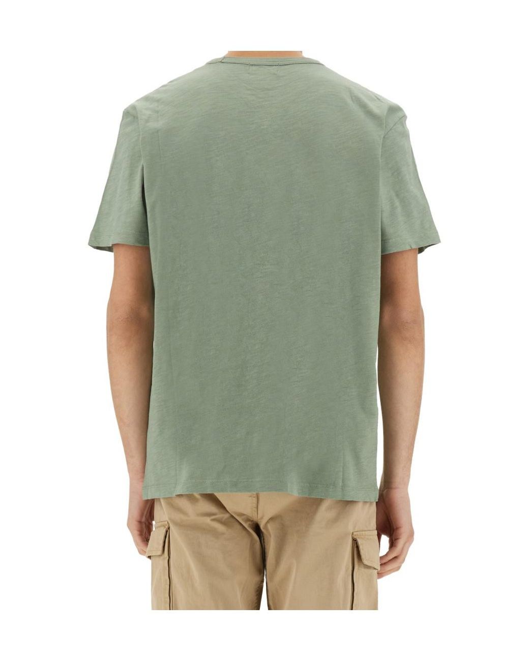 Woolrich Green Logo-Embroidered Crewneck T-Shirt for men