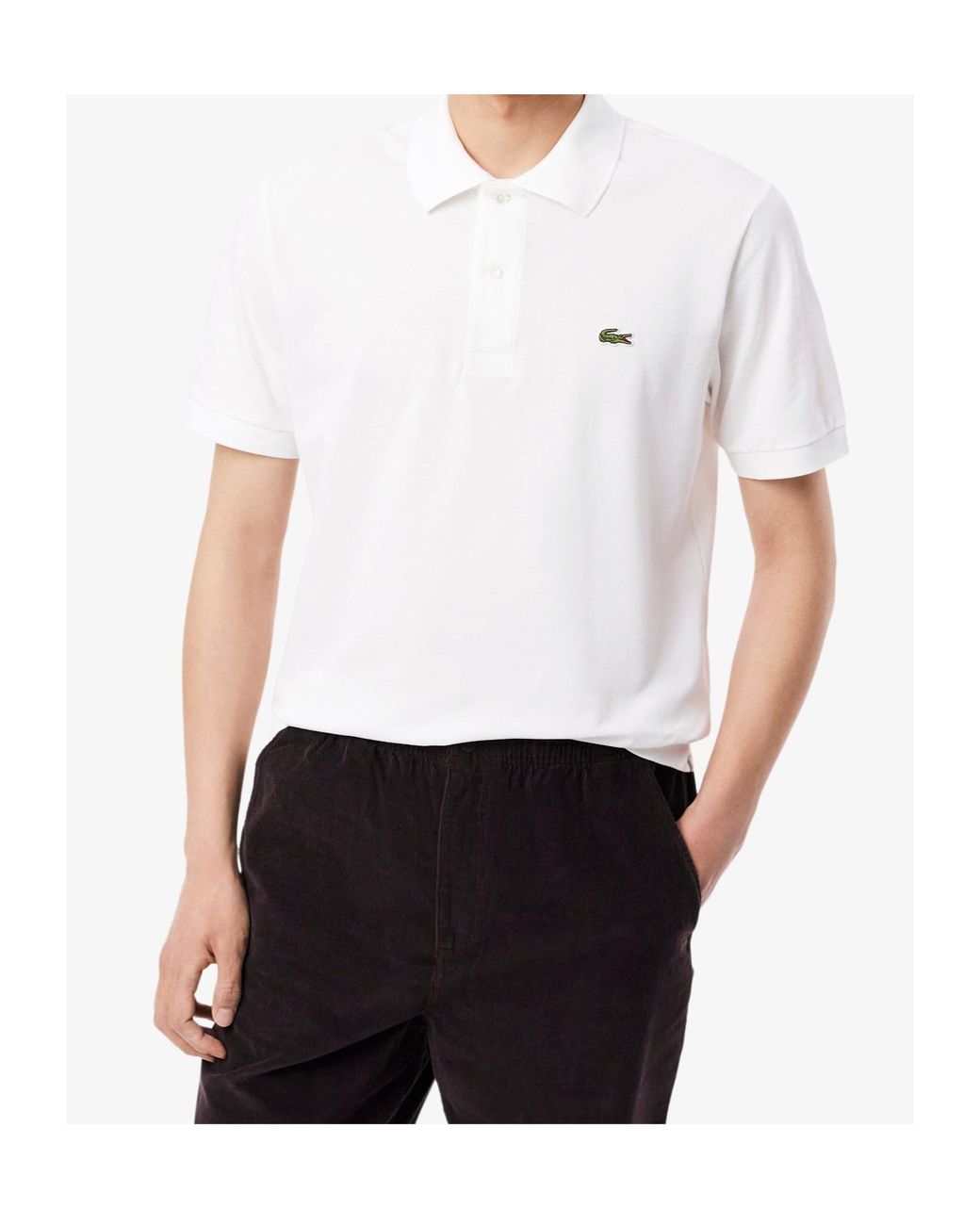 Lacoste White Classic Fit L.12.12 Light Piqué Polo Shirt for men