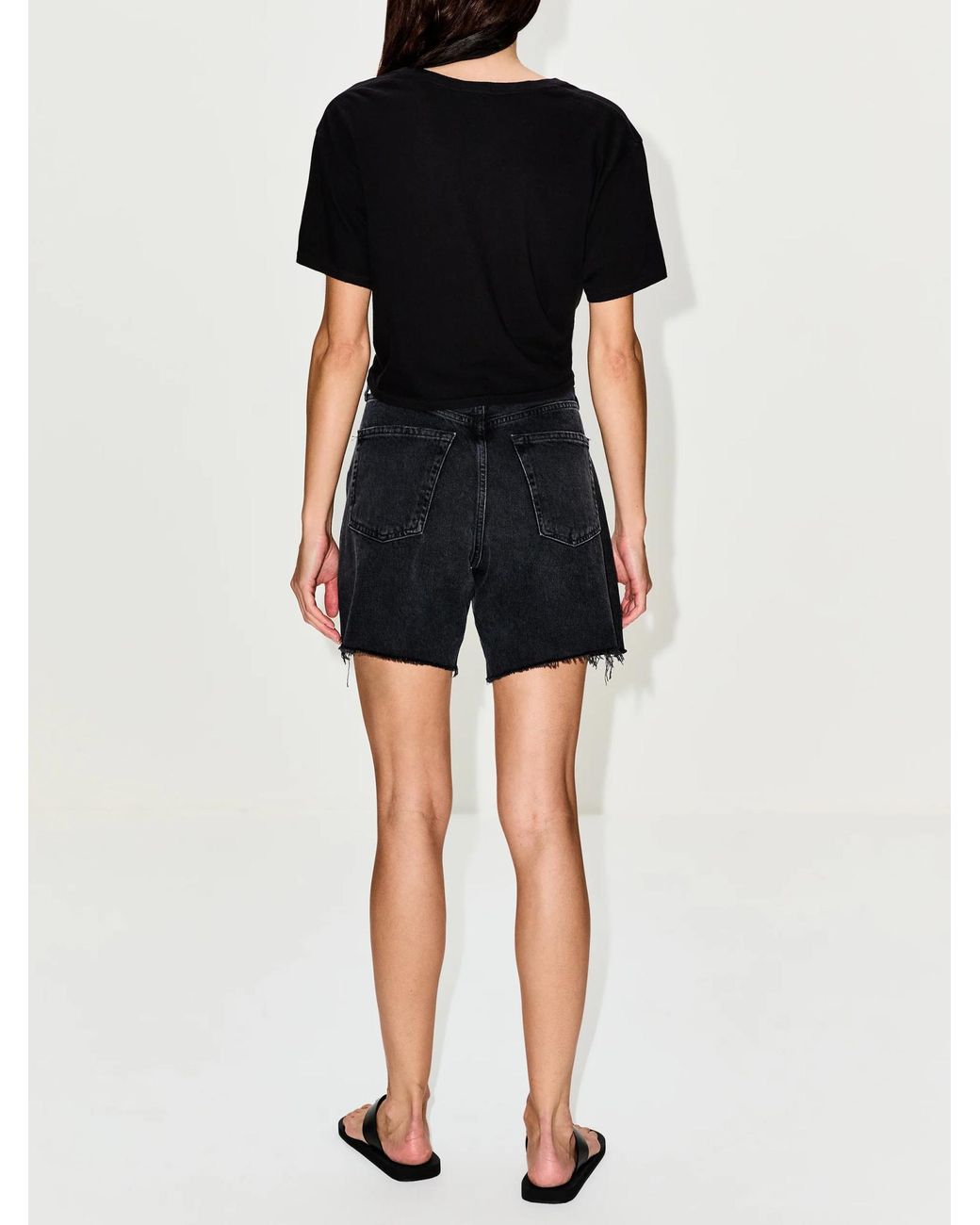 R13 Black V-Neck Twist T-Shirt