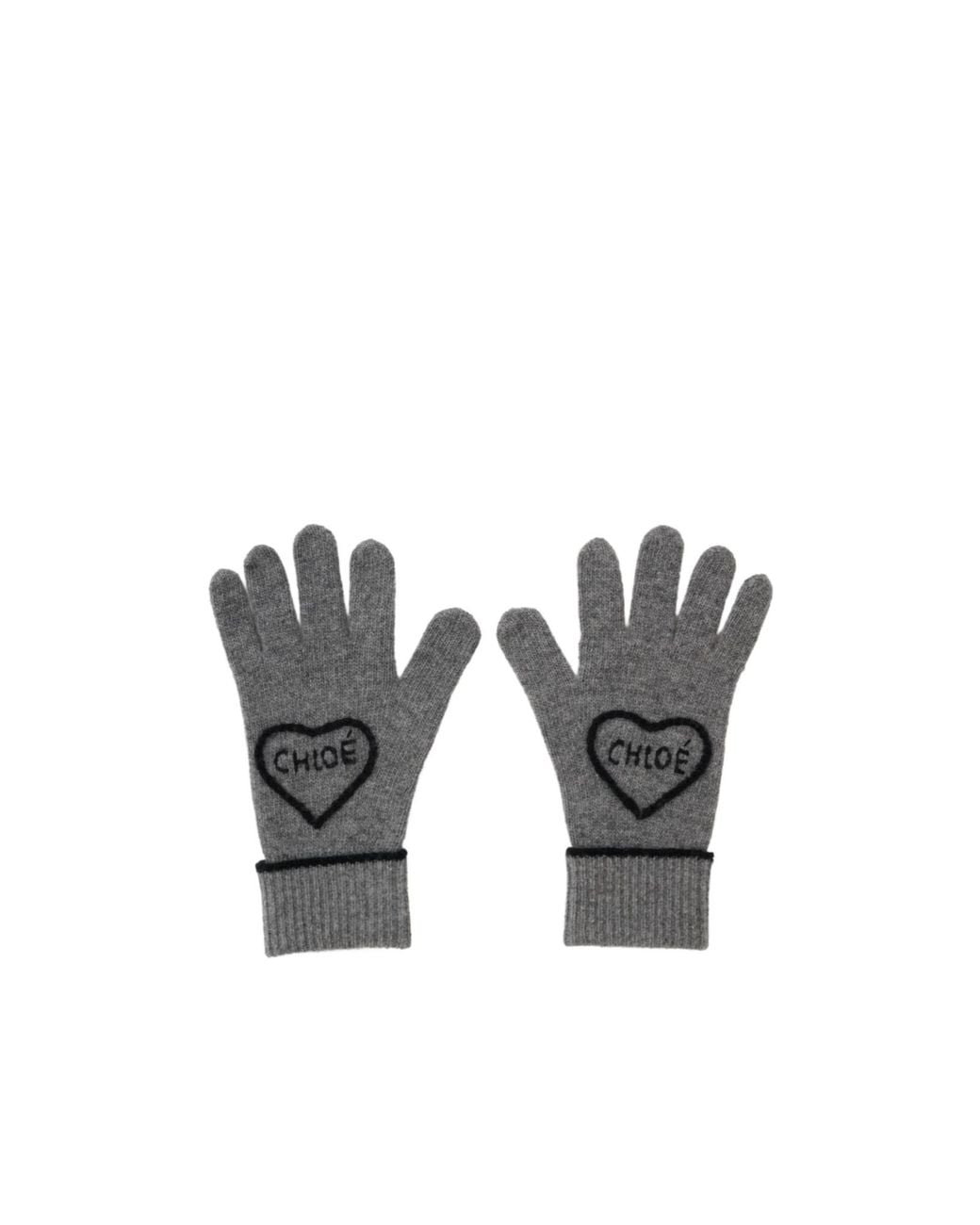 Chloé Metallic Chloé Encoeur Knitted Gloves