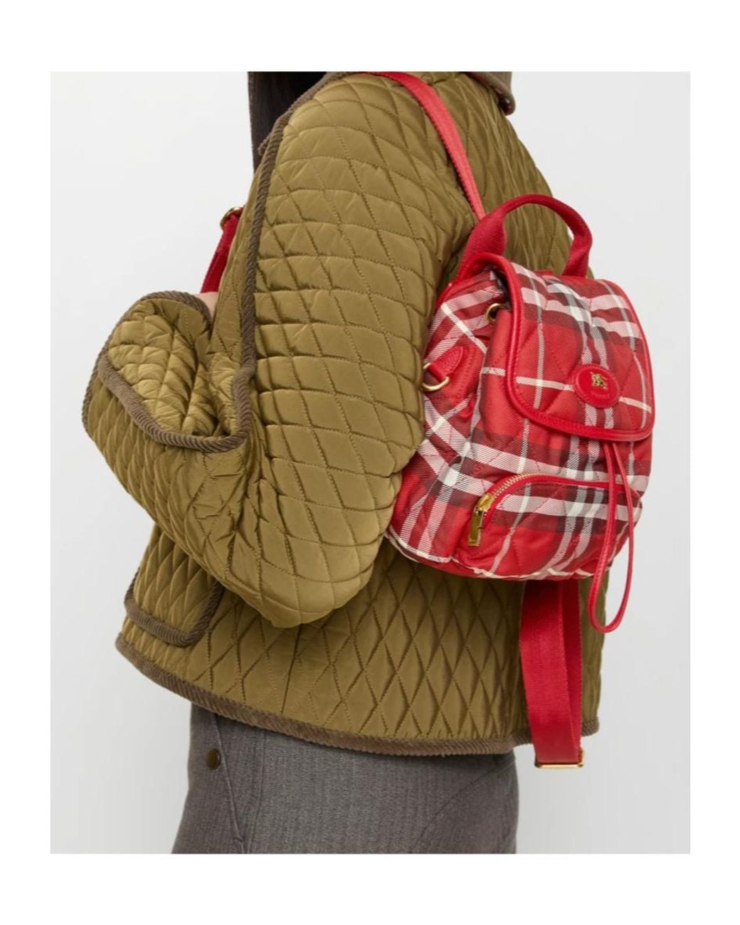 Burberry Red Mini Horseshoe Backpack