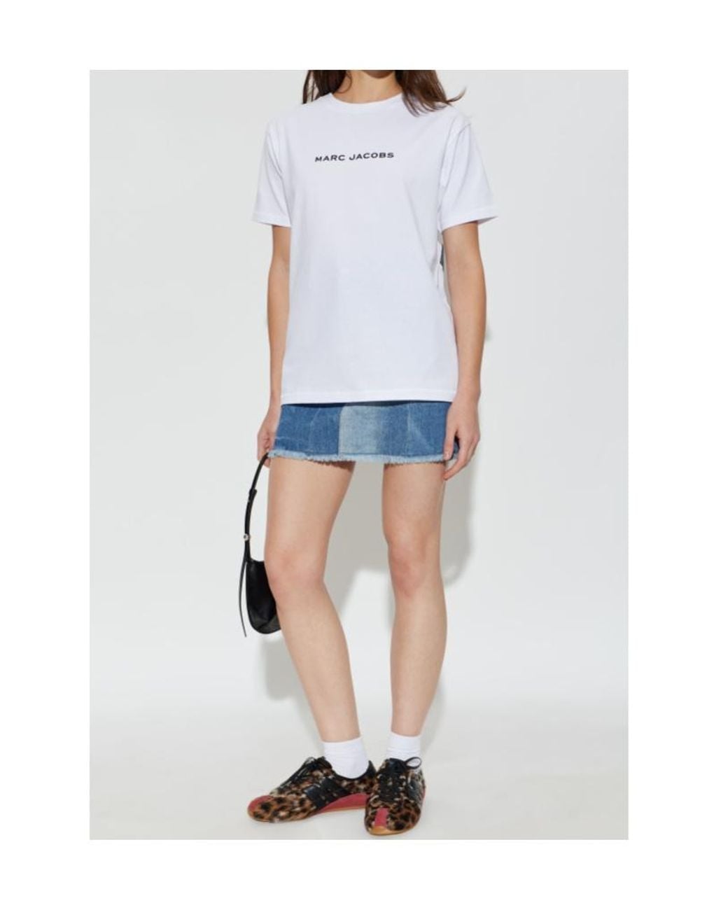 Marc Jacobs White Logo Printed Oversized Crewneck T-Shirt