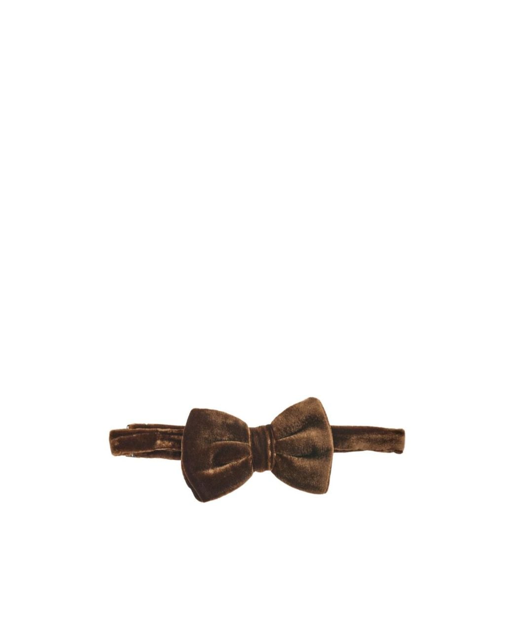 Emporio Armani Brown Hook Fastening Velvet Bow Tie for men