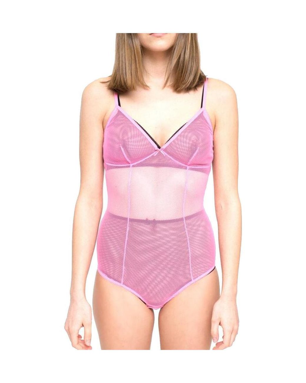 Laura Urbinati Pink Mesh-Panelled Bodysuit