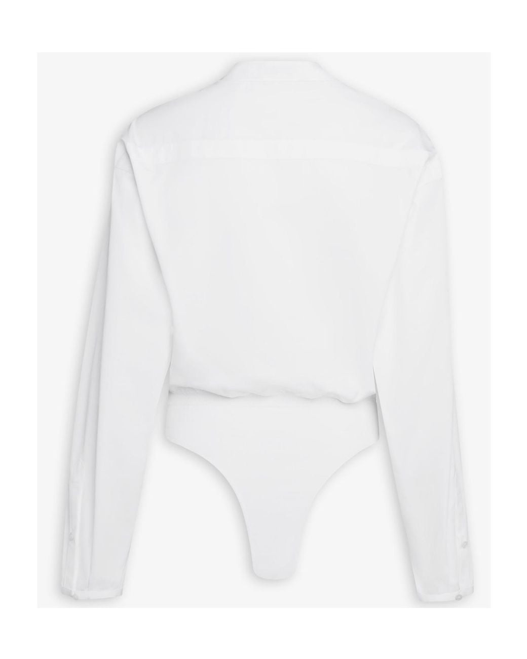 Alaïa White Alaïa V-Neck Drop Shoulder Shirt