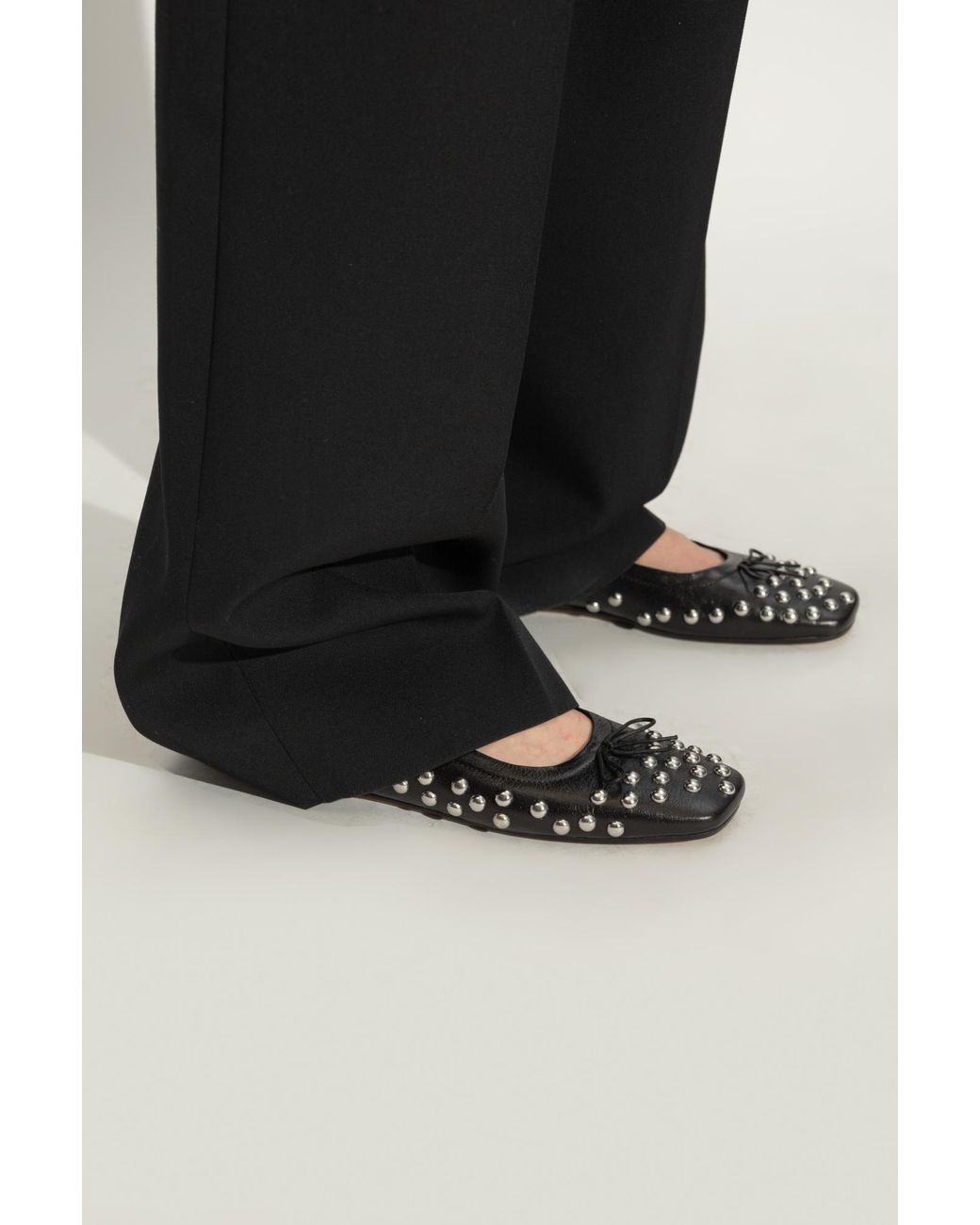 Golden Goose Deluxe Brand Black Stud Embellished Ballet Shoes