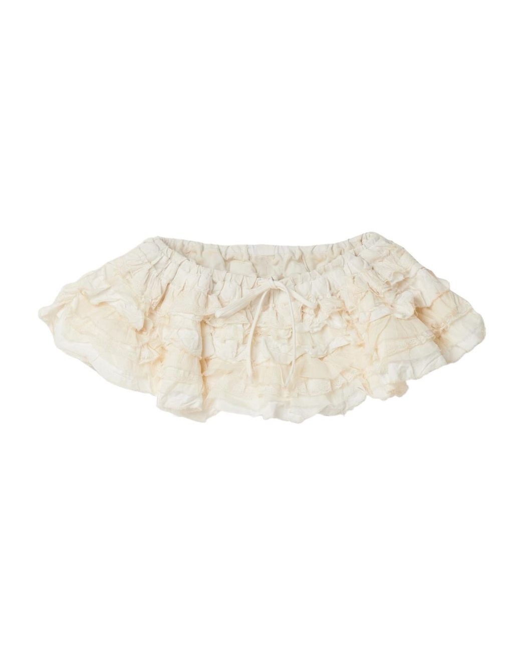 Miu Miu White Slubbed Canvas Miniskirt