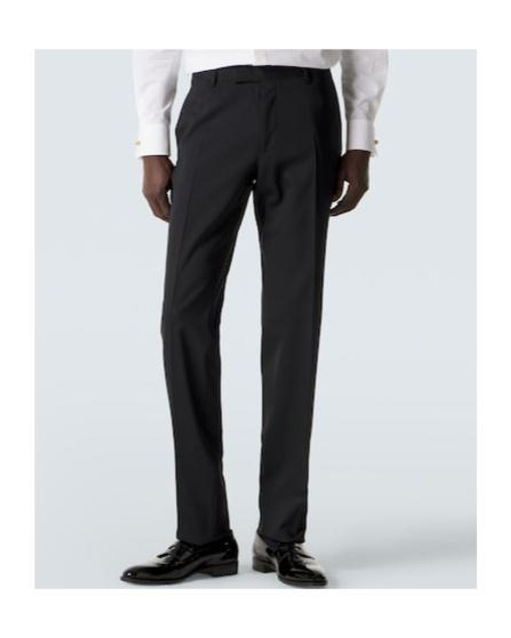 Lardini Black Wool Tuxedo Pants for men