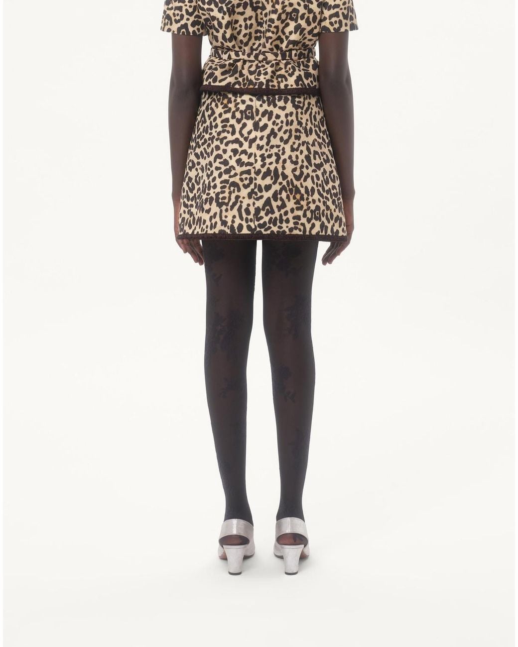 Valentino Multicolor Bow Detailed Animal Patterned Skirt