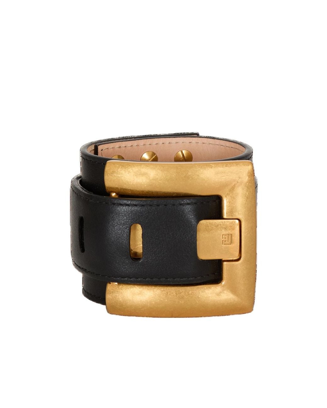 Balmain Black Anthem Smooth Leather Bracelet