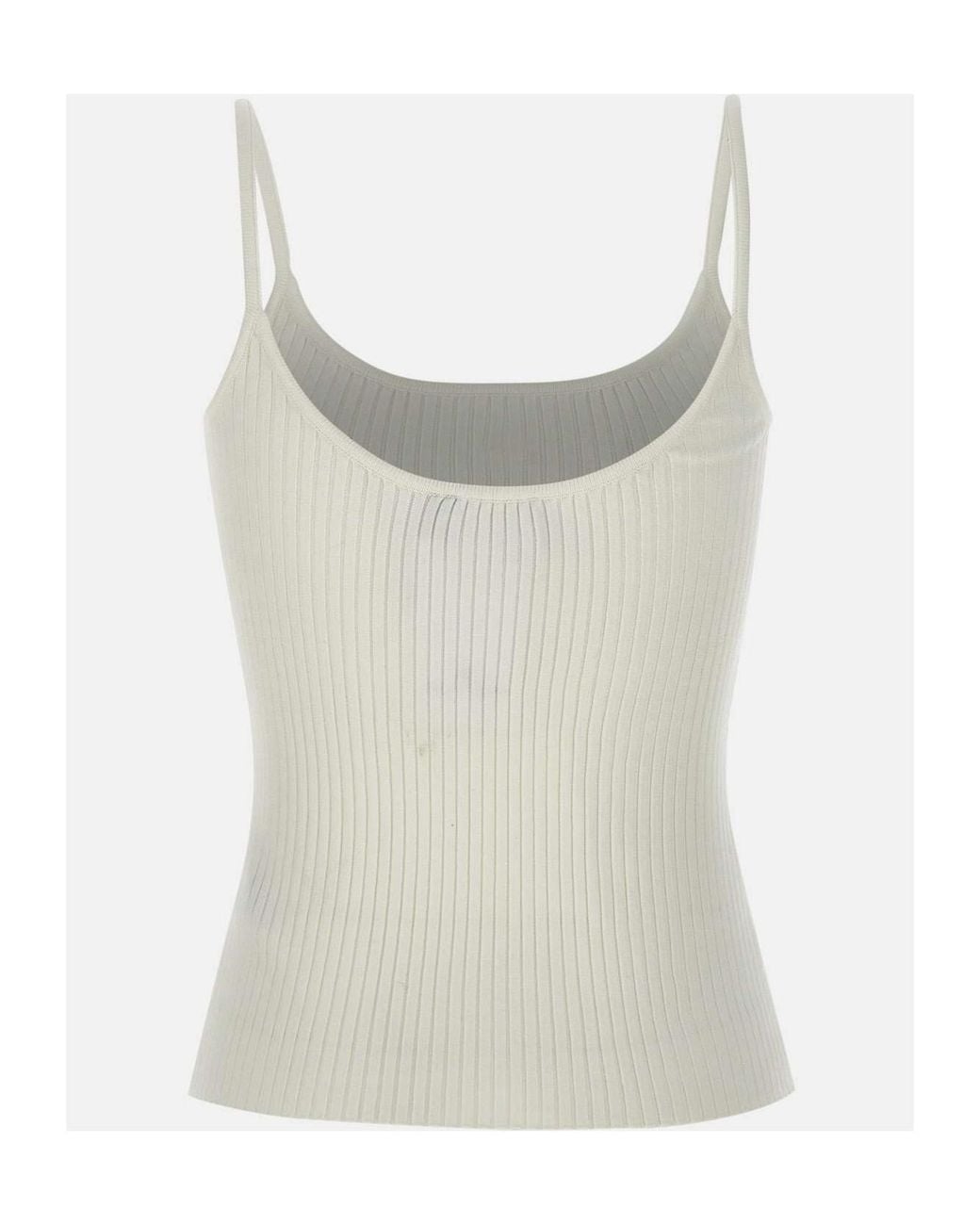 Courreges White Courrèges Réédition Ribbed Knit Tank Top