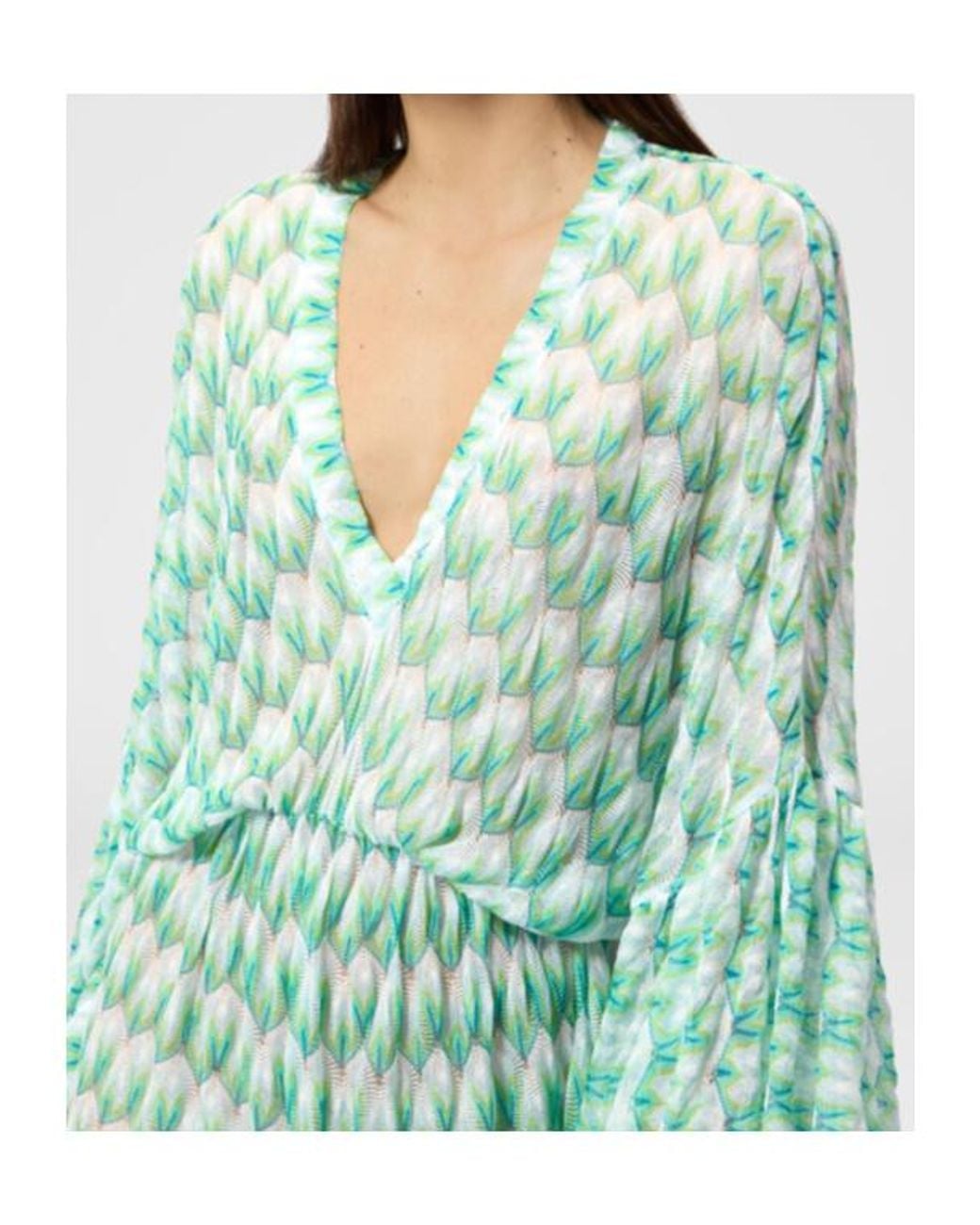 Missoni Blue Flared-Sleeve Mini Dress