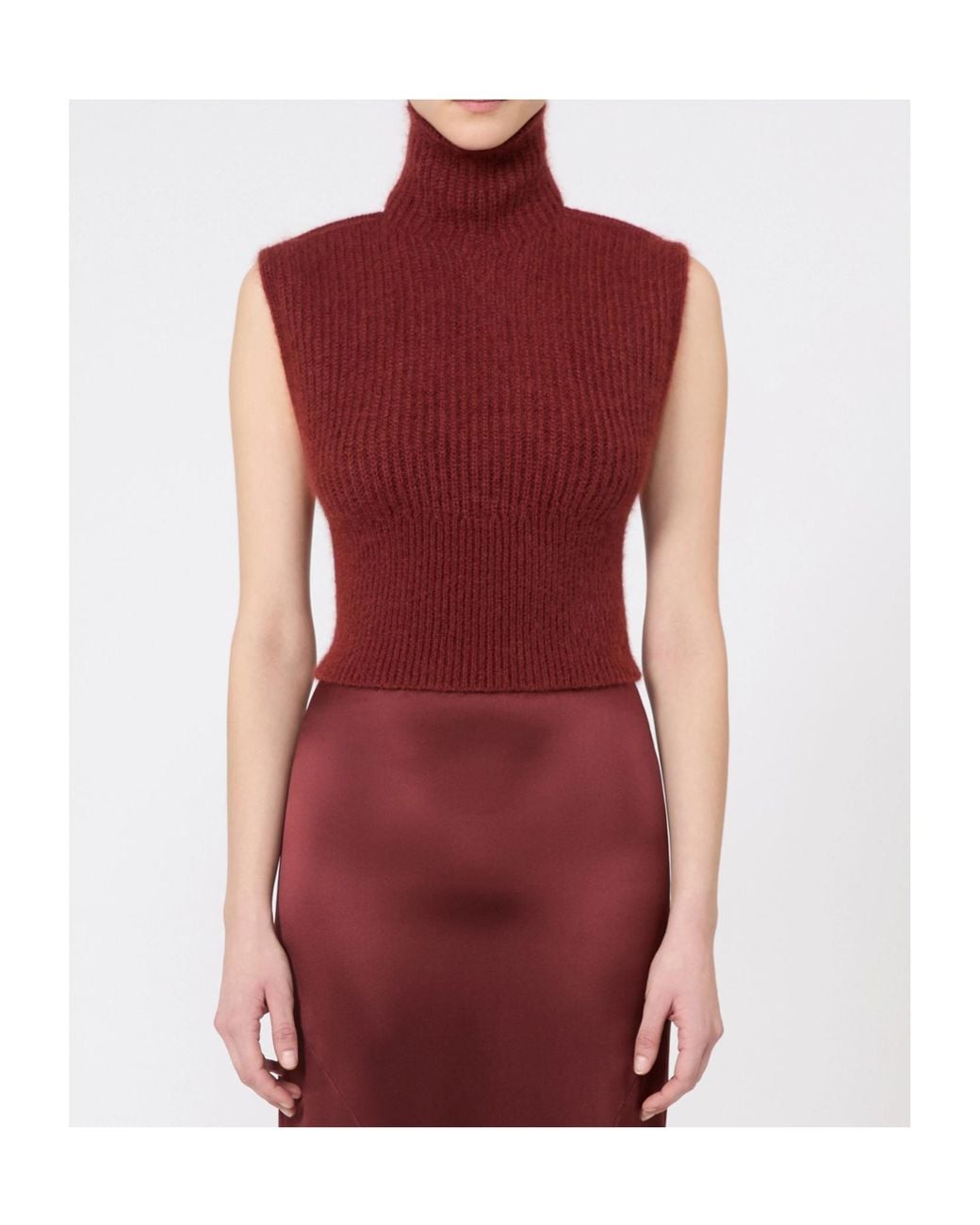 Max Mara Red Slim-Fitting Mohair Jumper
