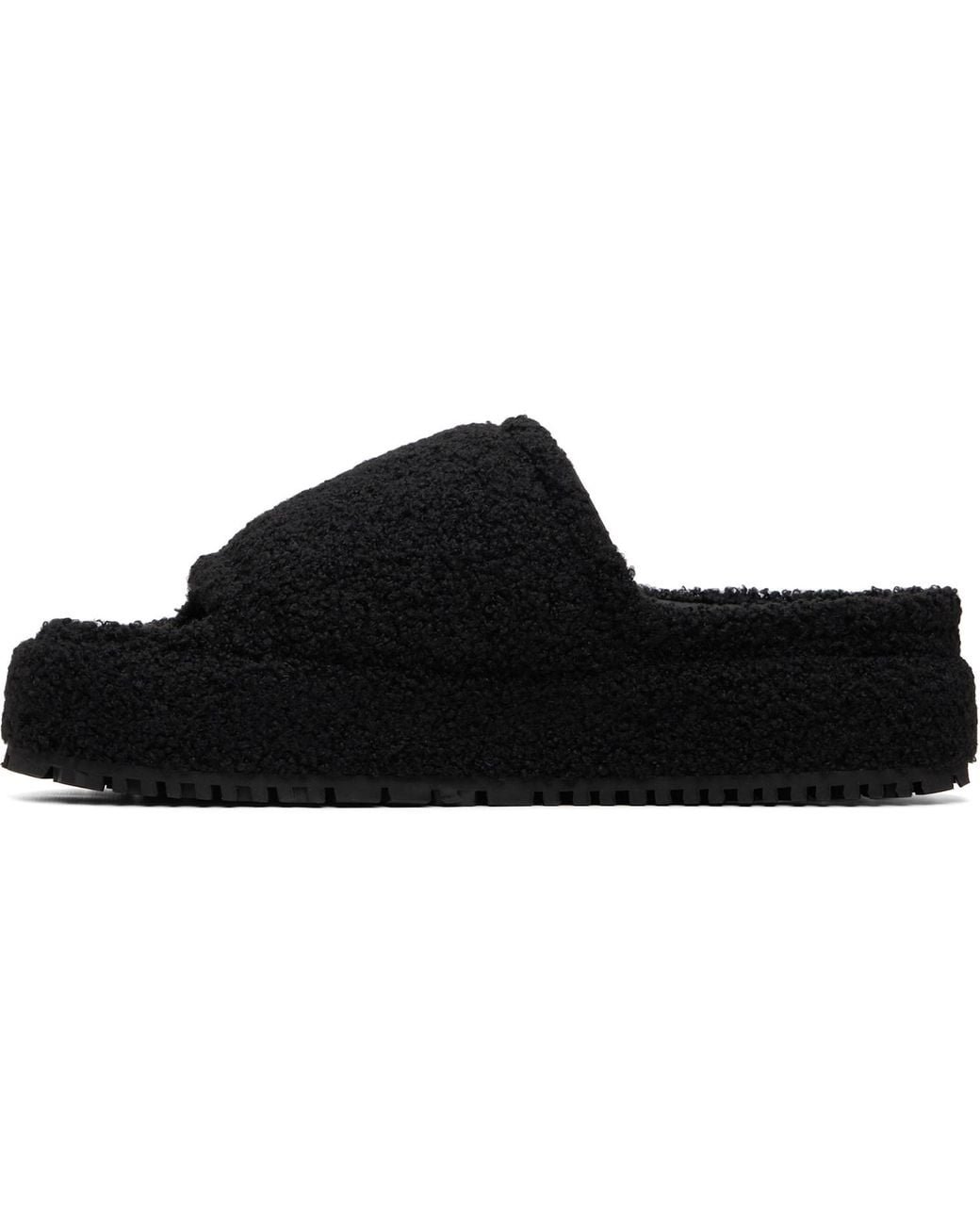 PDF CHANNEL Black Fuzzy Sandals for men