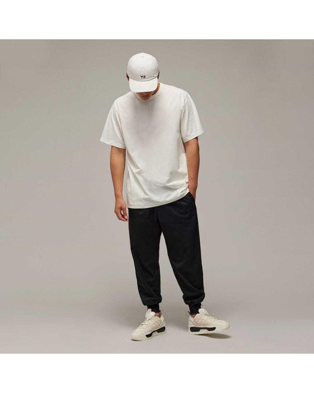 Y-3 Black Straight-Leg Drawstring Track Trousers for men
