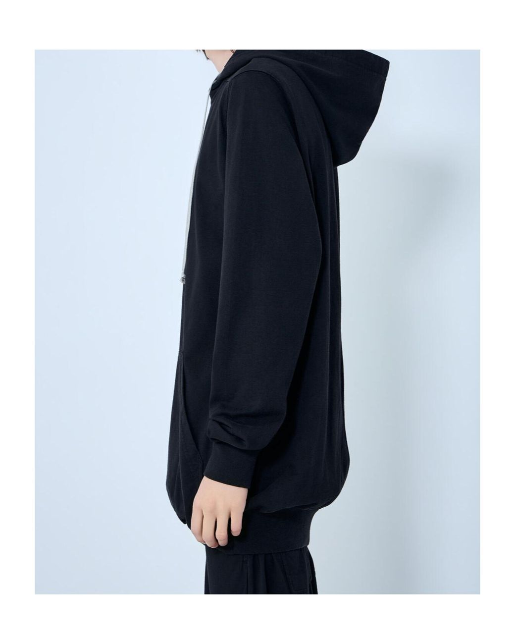 Rick Owens Blue Jersey Drawstring Hoodie for men
