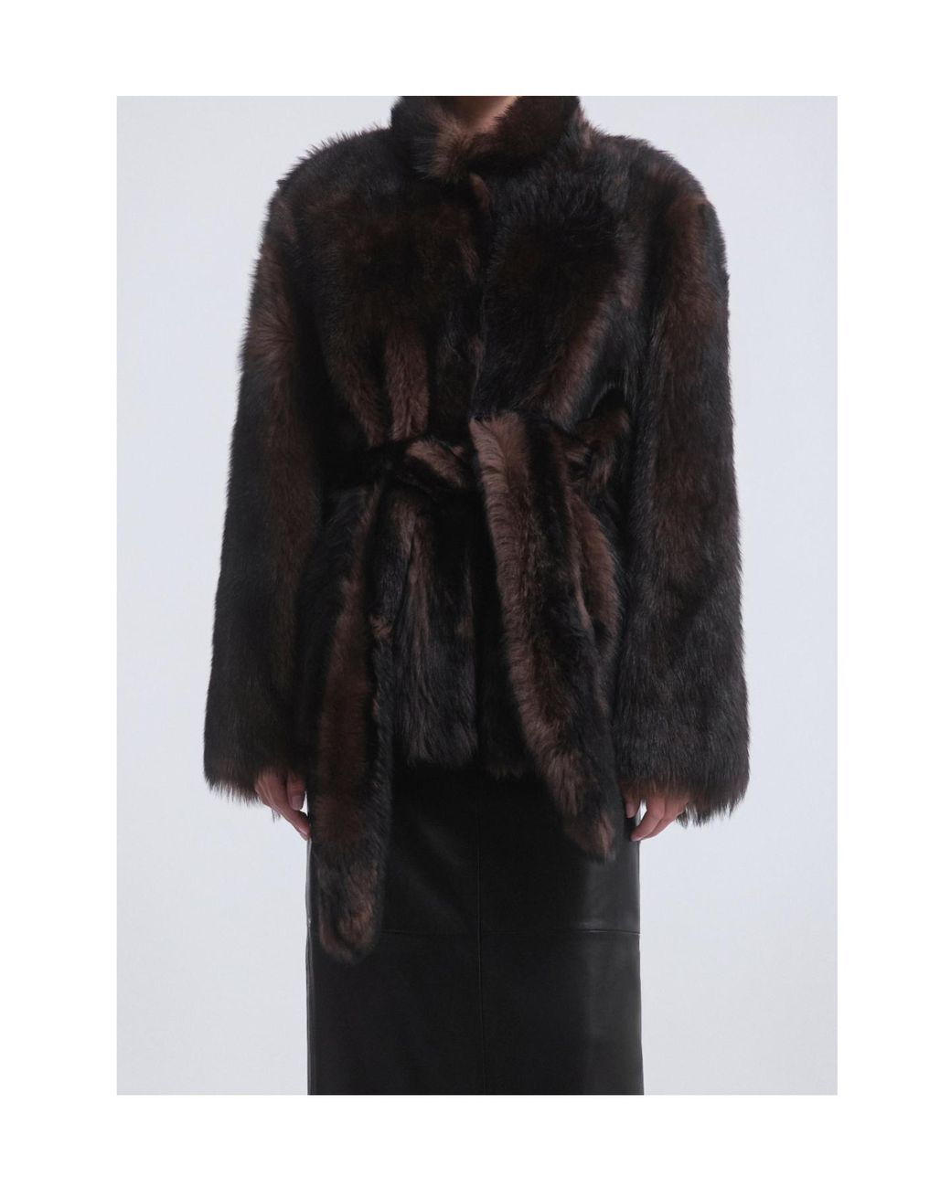 Nour Hammour Black Elsa Ladylike Shearling Coat