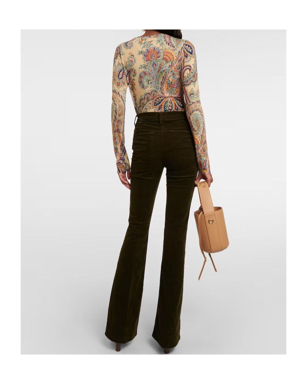 FRAME Black High-Waisted Flared Casual Pants