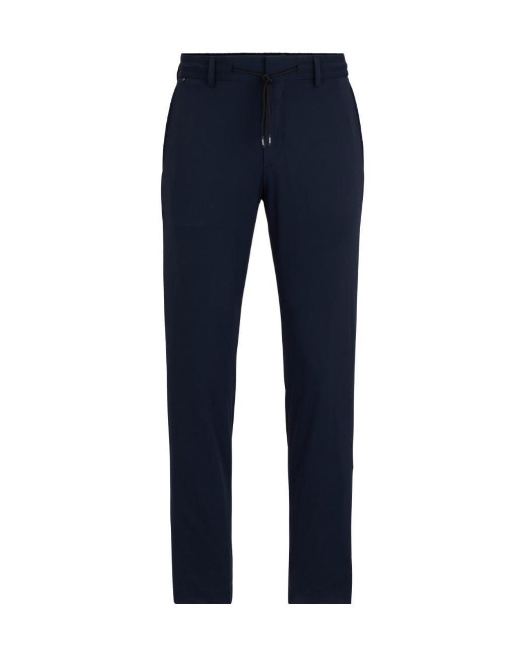 Boss Blue Drawstring Slim-Fit Pants for men