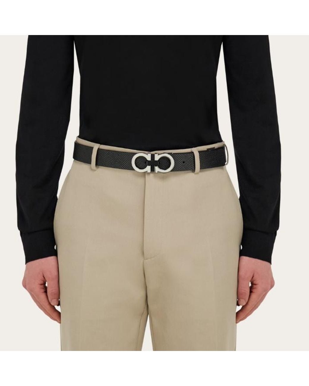 Ferragamo White Ferragamo Logo Engraved Buckled Belt for men