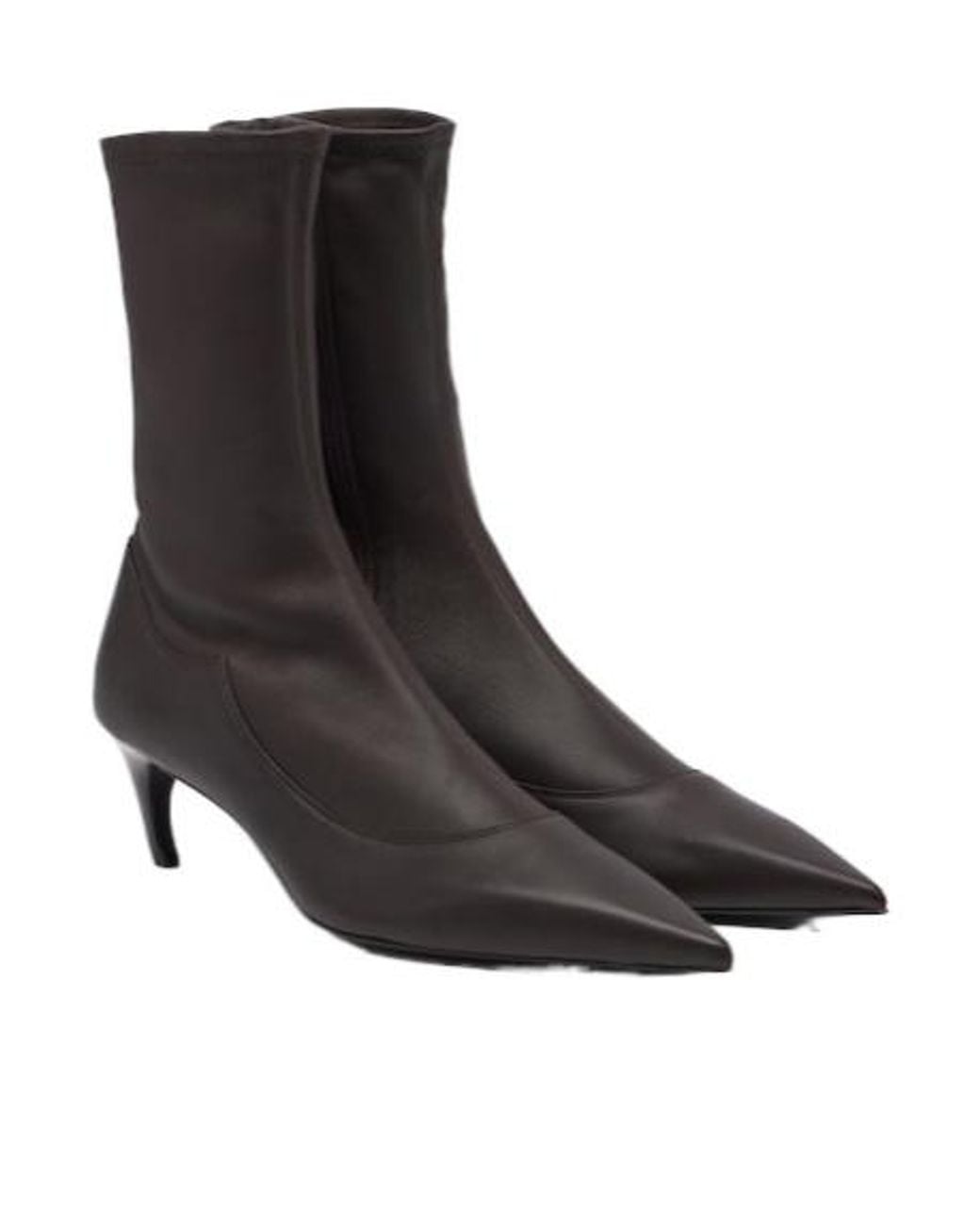 Khaite Black Valerie Leather Mid-Calf Boots