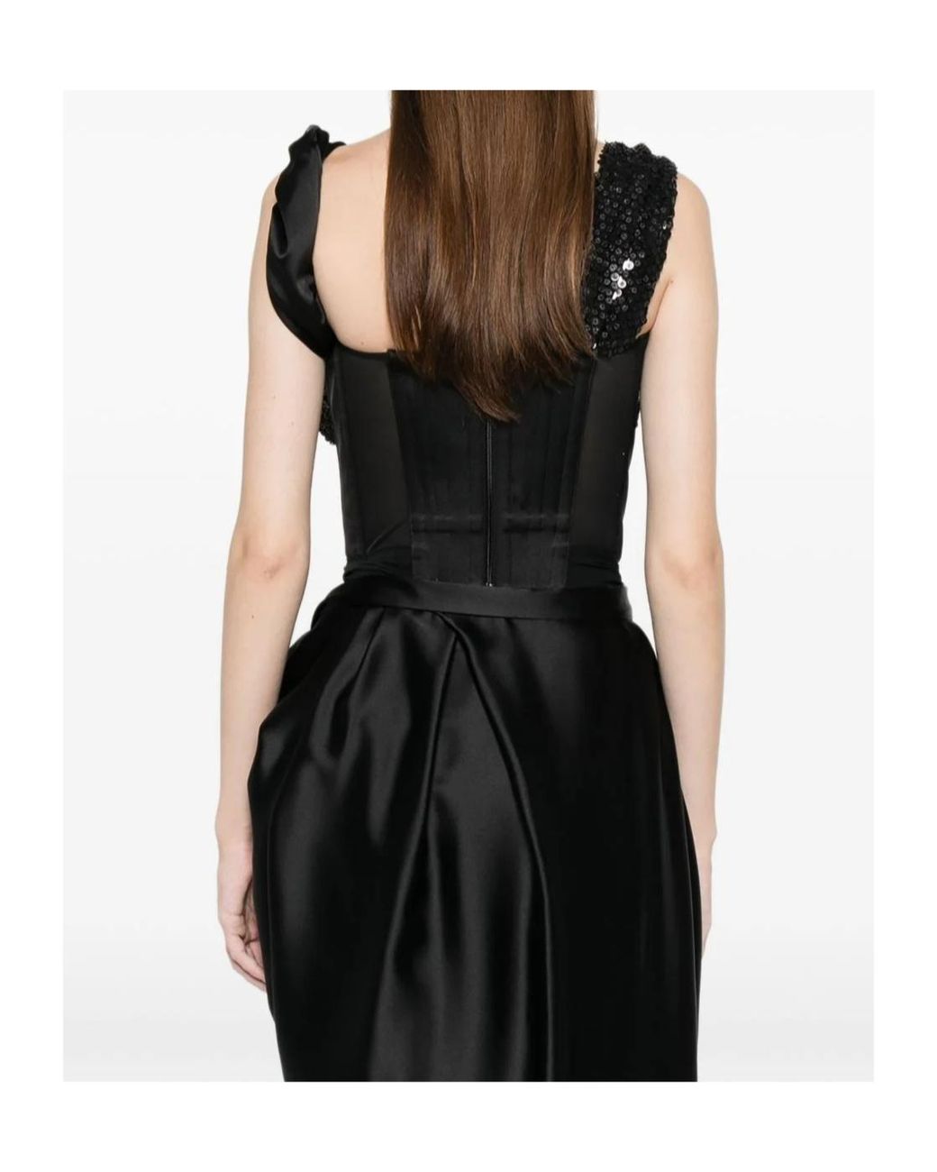 Vivienne Westwood Black Knot Sequin Embellished Corset Top