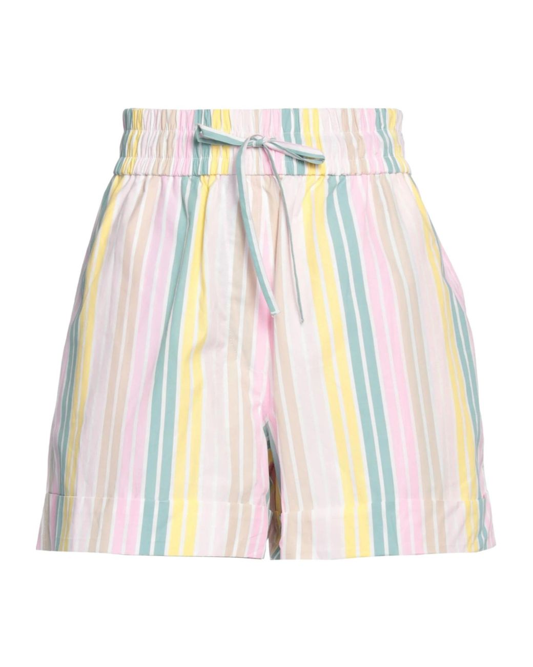 Ganni White Striped Casual Trousers