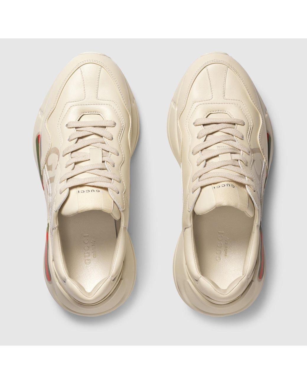 Gucci White Rhyton Sneakers
