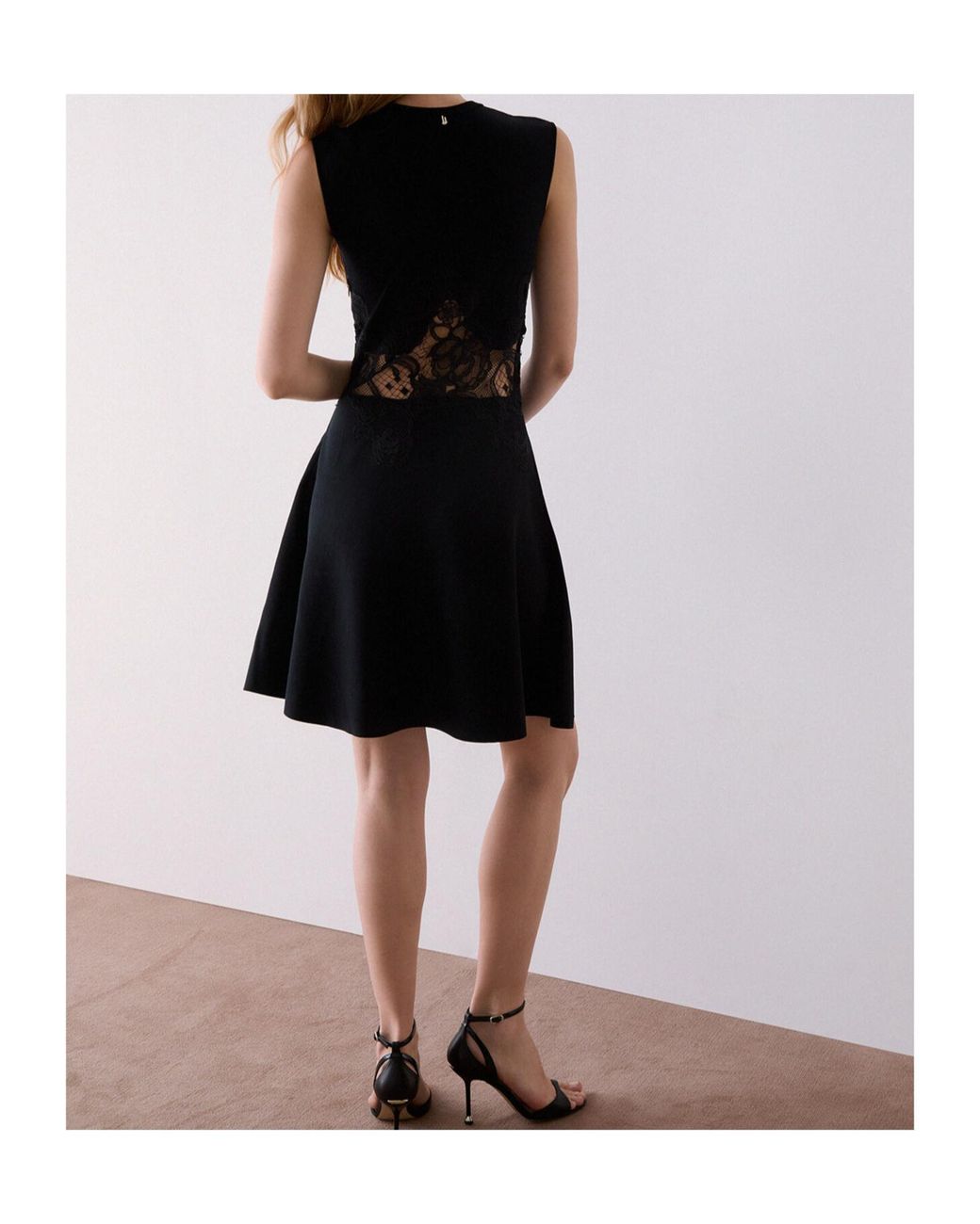 Liu Jo Black Lace-Insert Sleeveless Mini Dress