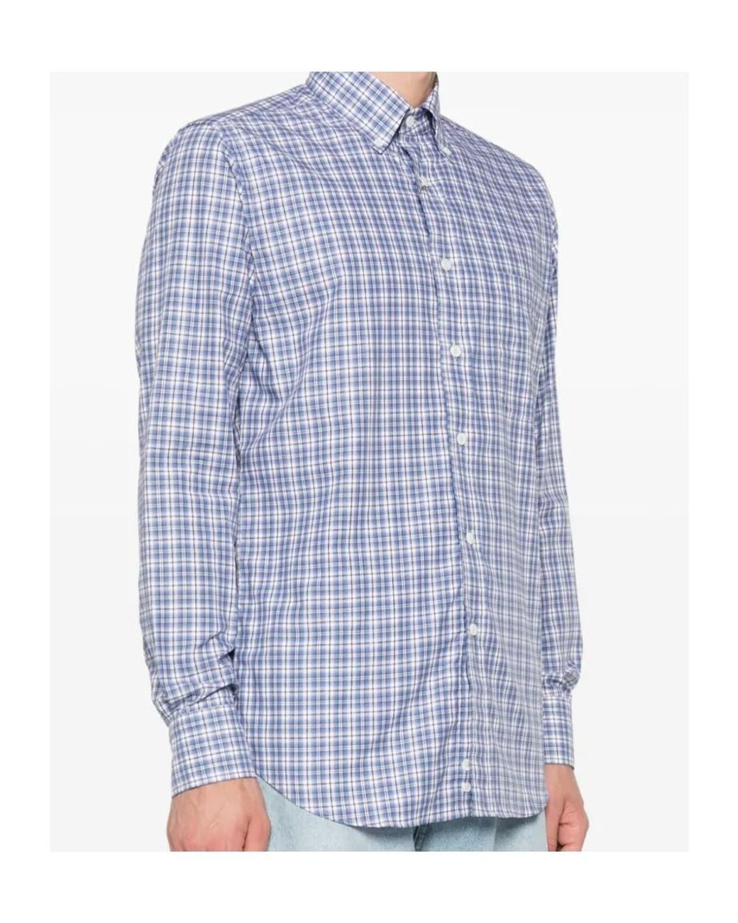 Canali Blue Long Sleeve Shirt for men