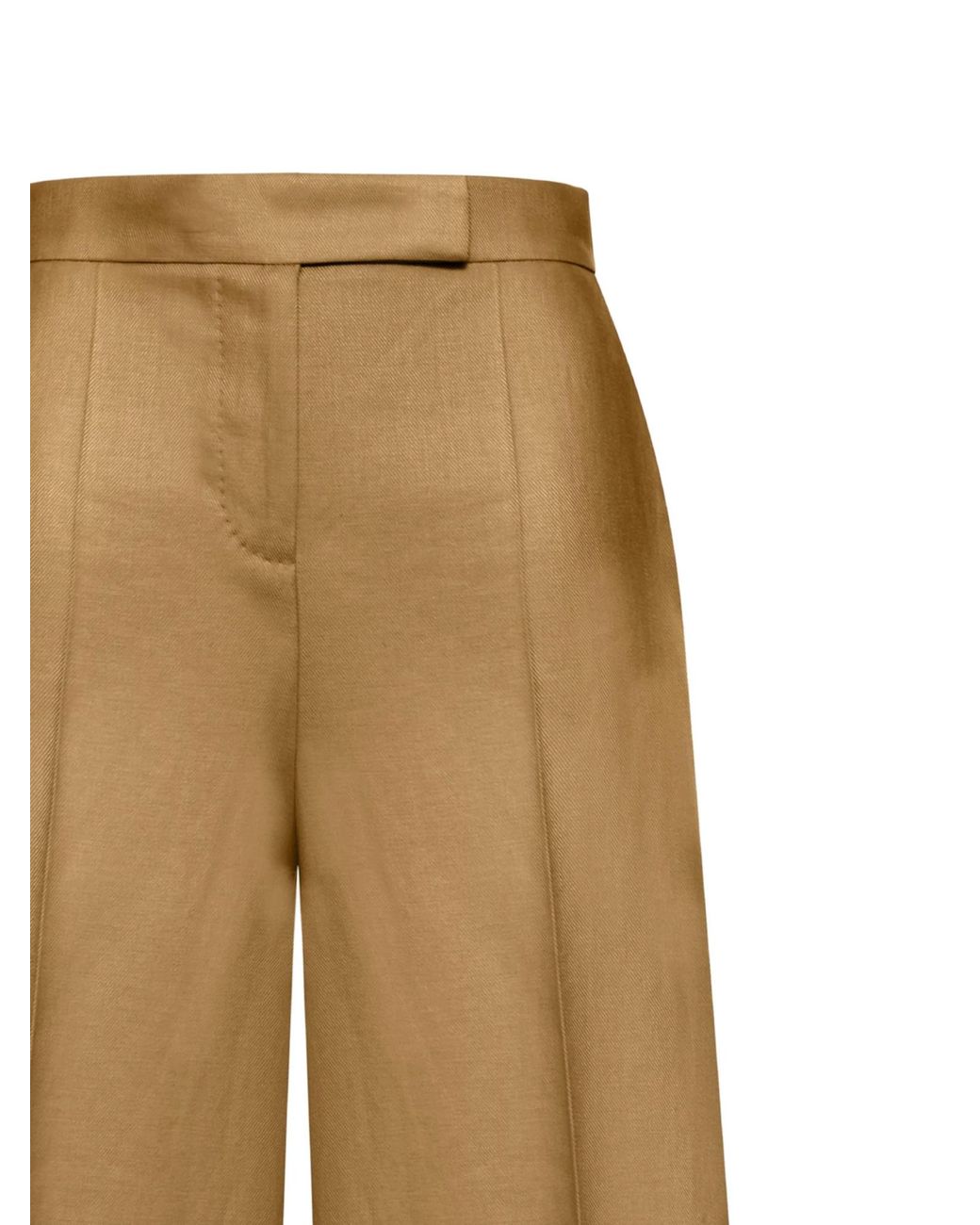 Max Mara Natural Kaki Pleated Bermuda Shorts