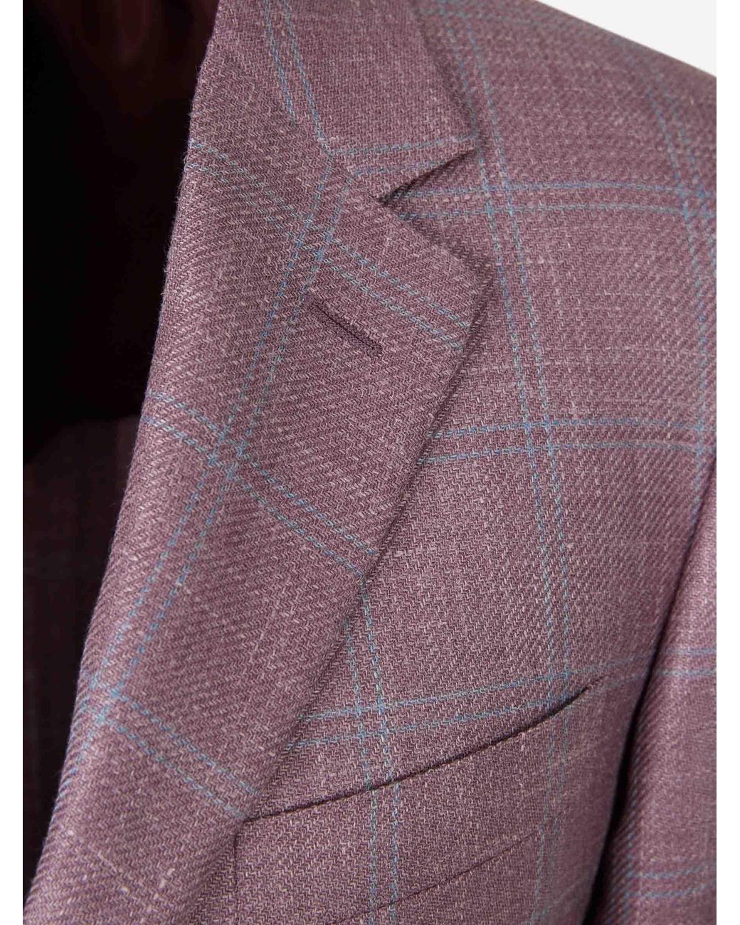 Canali Purple American Straight Plaid Blazer for men
