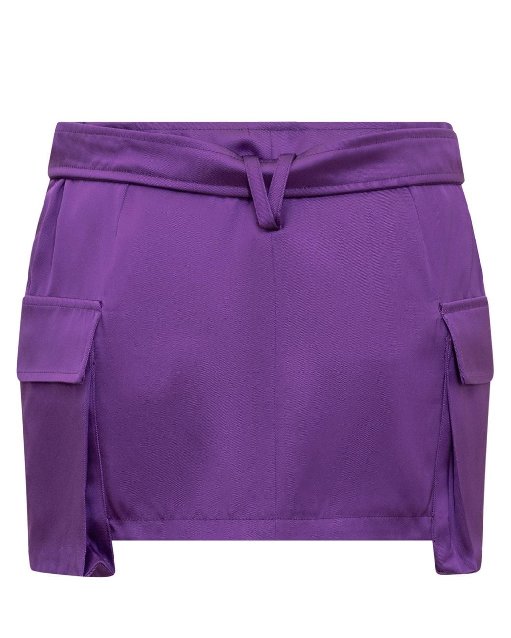 Versace Purple Medusa Plaque Zipped Mini Skirt